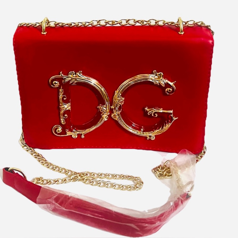 Red Clutch with Gold Logo